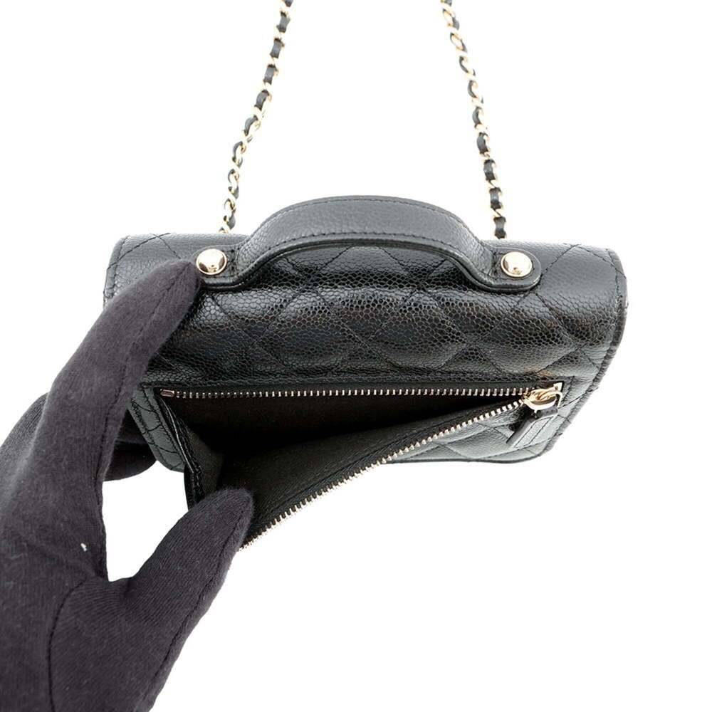 CHANEL Authentic Black Caviar Leather Logo Wallet - Picture 7 of 16
